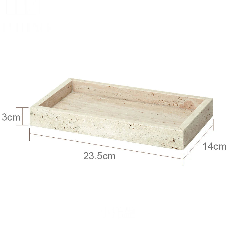 Travertine Bathroom Accessories Set Luxury Soap Dish Soap Dispenser Reed Diffuser Tissue Box Tray Bathroom Set