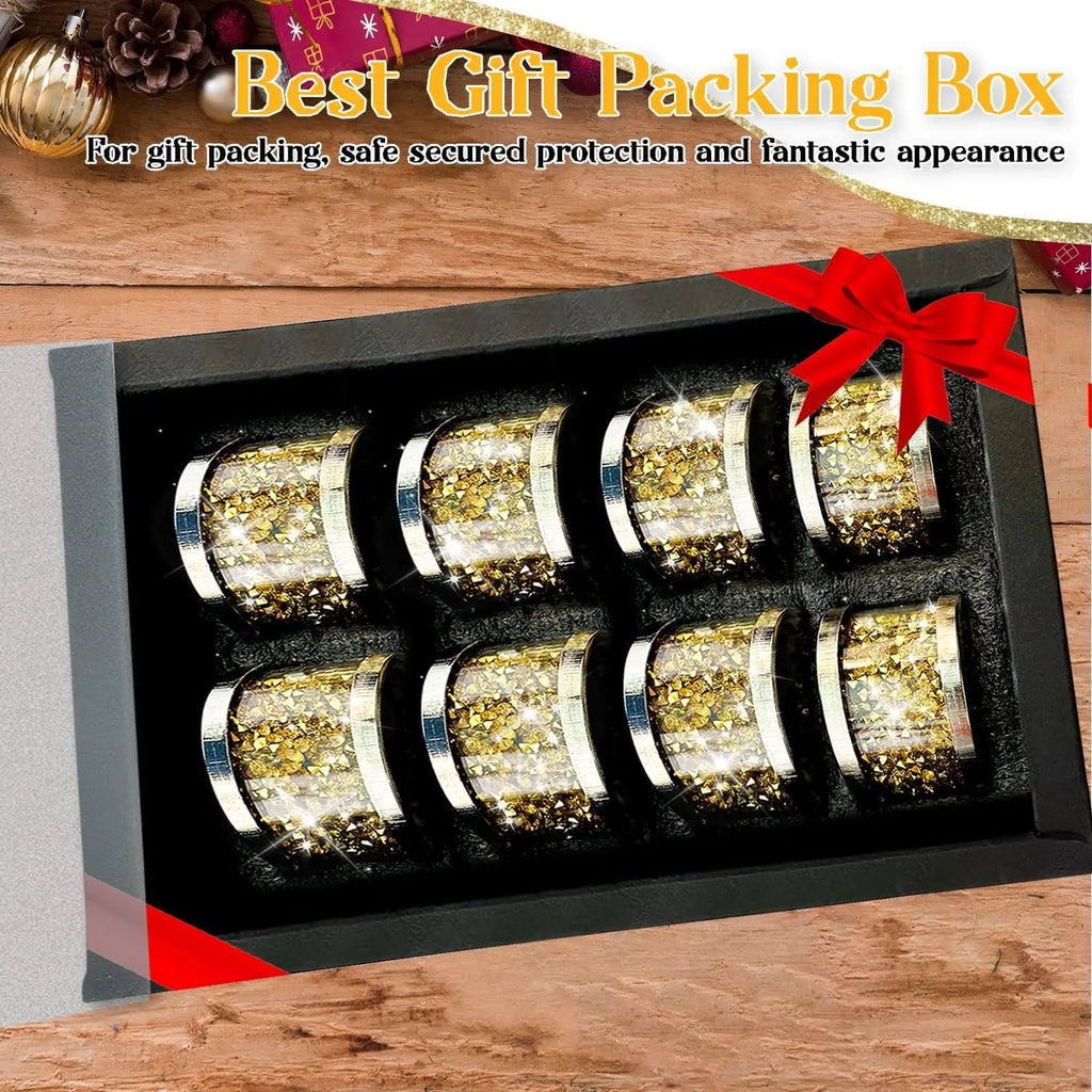 4/6/8 Pcs Crystal Glass Napkin Ring Bling Diamond Napkin Holder Set Christmas Thanksgiving Table Decorations Serviette Buckles