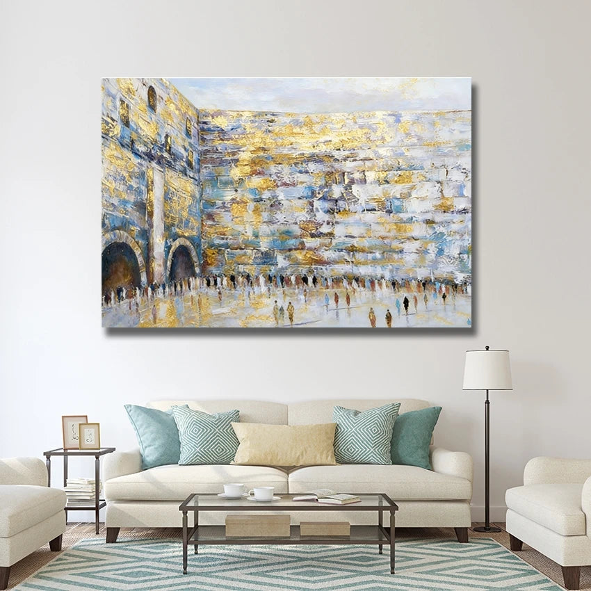 Handmade Modern Abstract Jewish Oil Painting, Handmade Artwork, Unframed