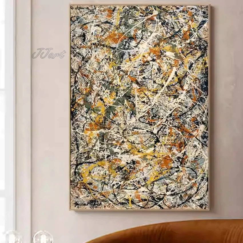 Large Home Decor Art Copy Pollock Oil Paintings