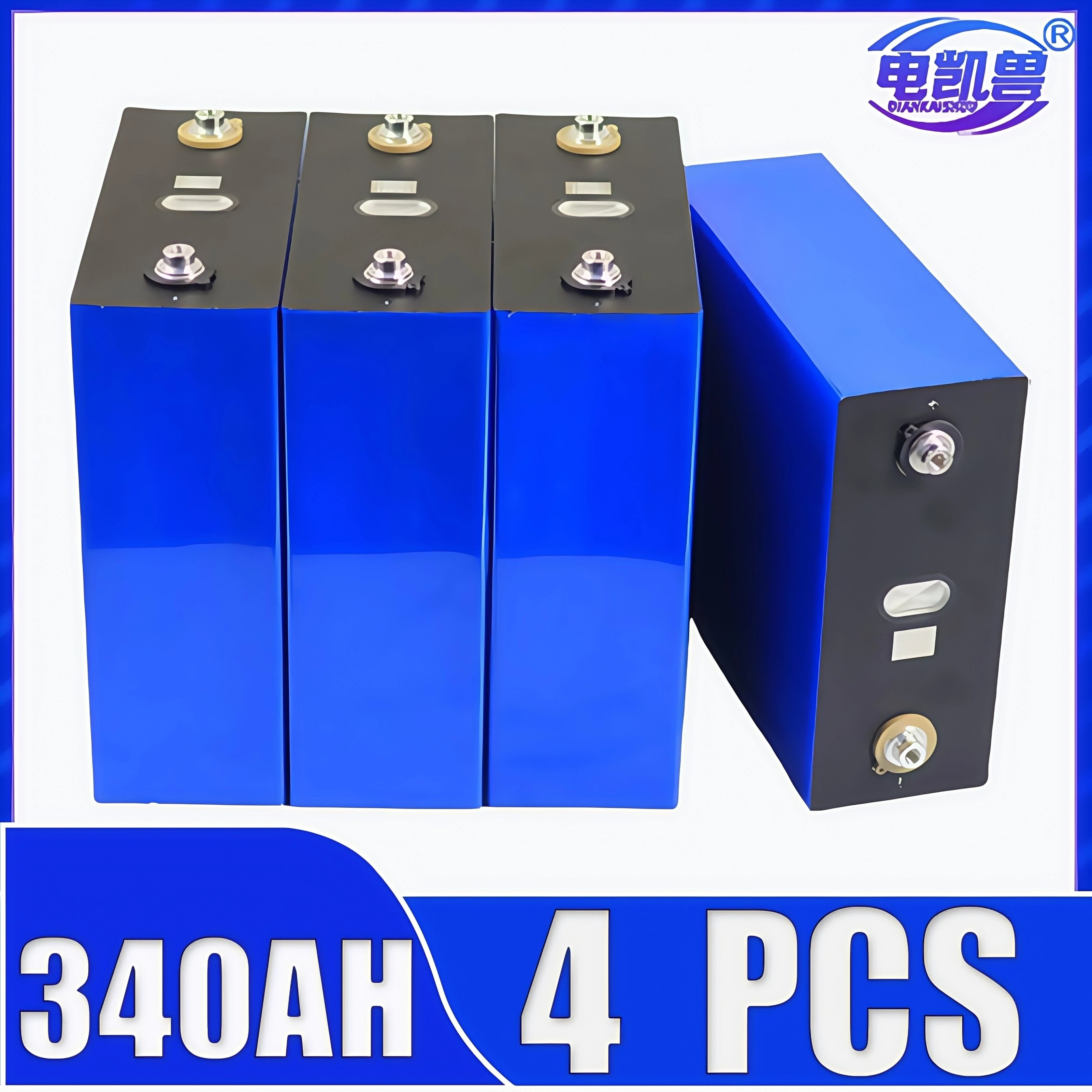 3.2V 340Ah 360Ah Grade-A Lifepo4 Rechargeable Battery Lithium Phosphate Golf Cars Travel Solar Campers Cell 12V 24V 48V Battery