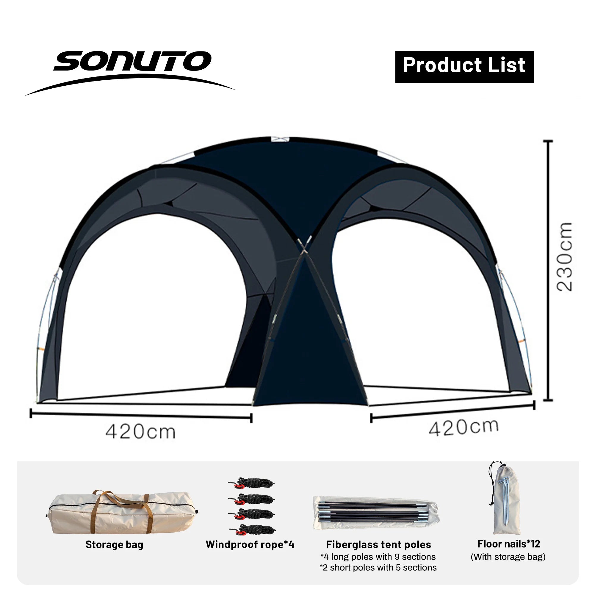 Sonuto Extra Large Dome Canopy Pop-up Tent