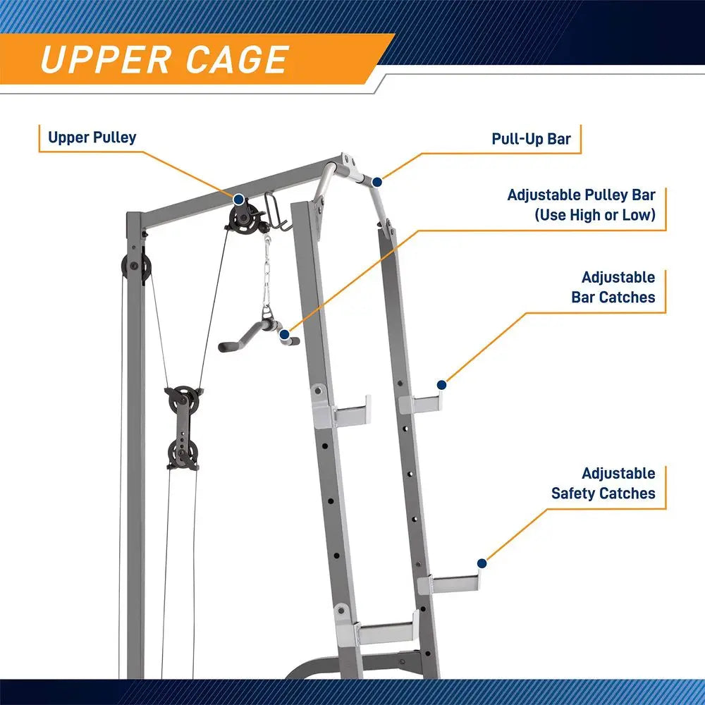 Pro Deluxe Cage System with Weightlifting Bench AllinOne Home Gym Equipment PM5108