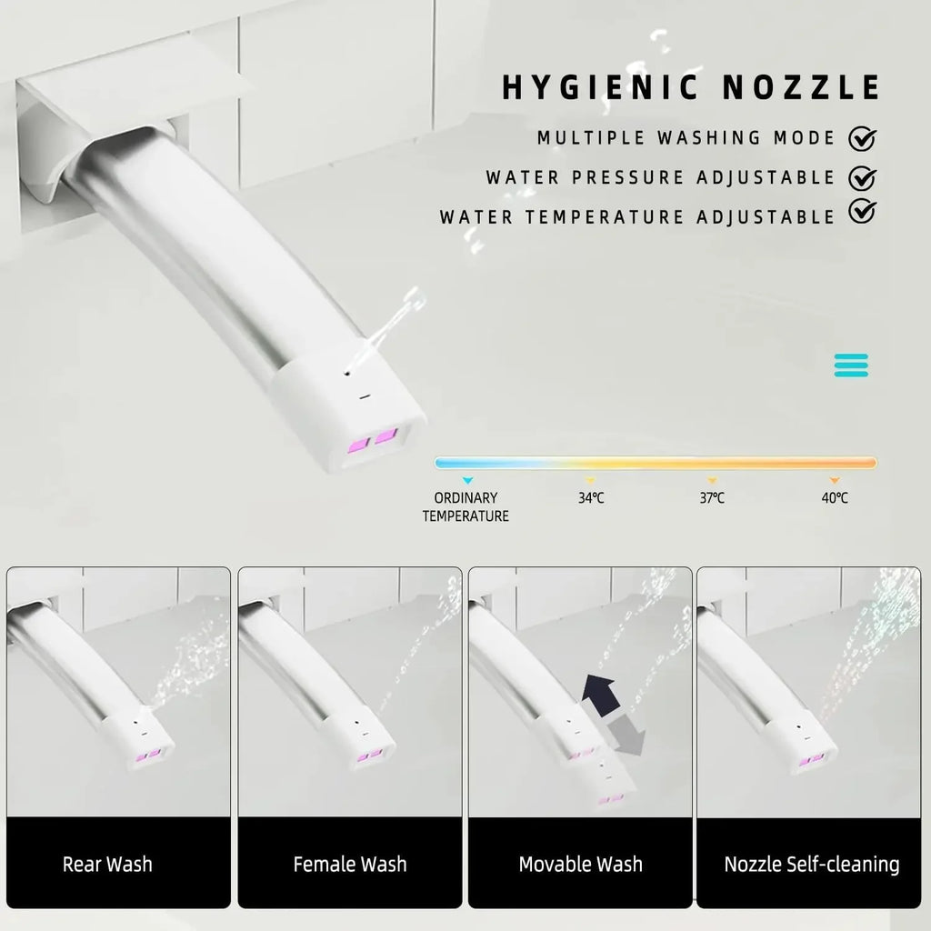Elongated Smart Toilet with Built in Bidet, Heated Seat,Smart Toilets Bidet Seat 1.28 GPF, Tankless Design,, Customized