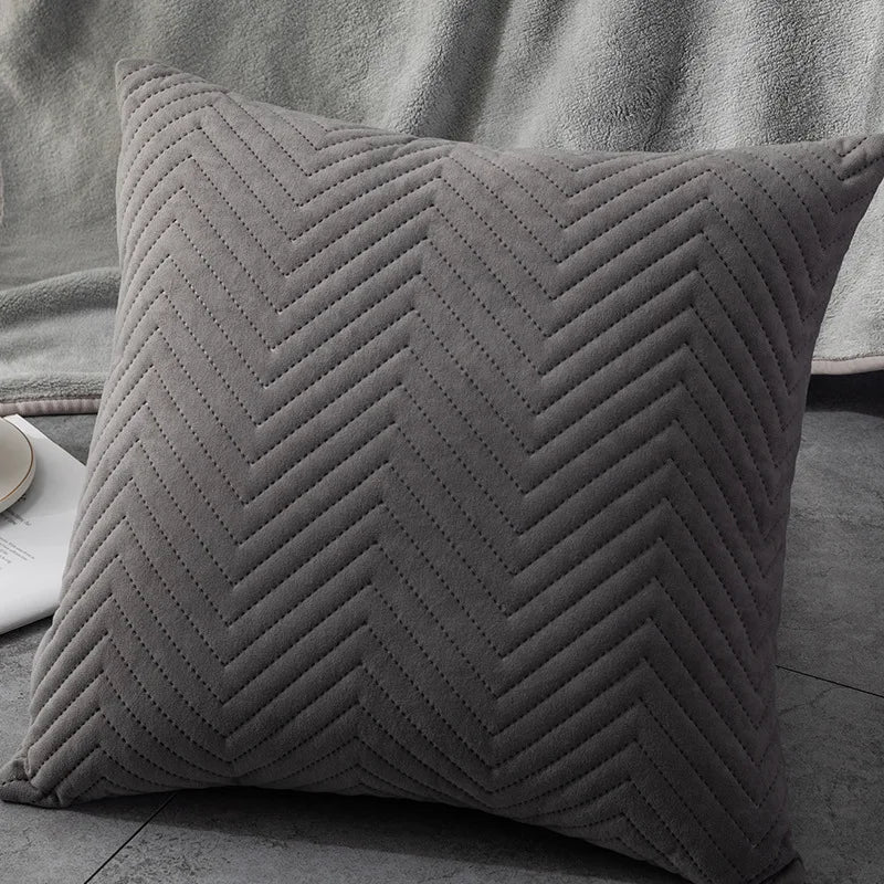 Quilted Velvet Pillowcase Throw Pillow Covers 45x45cm