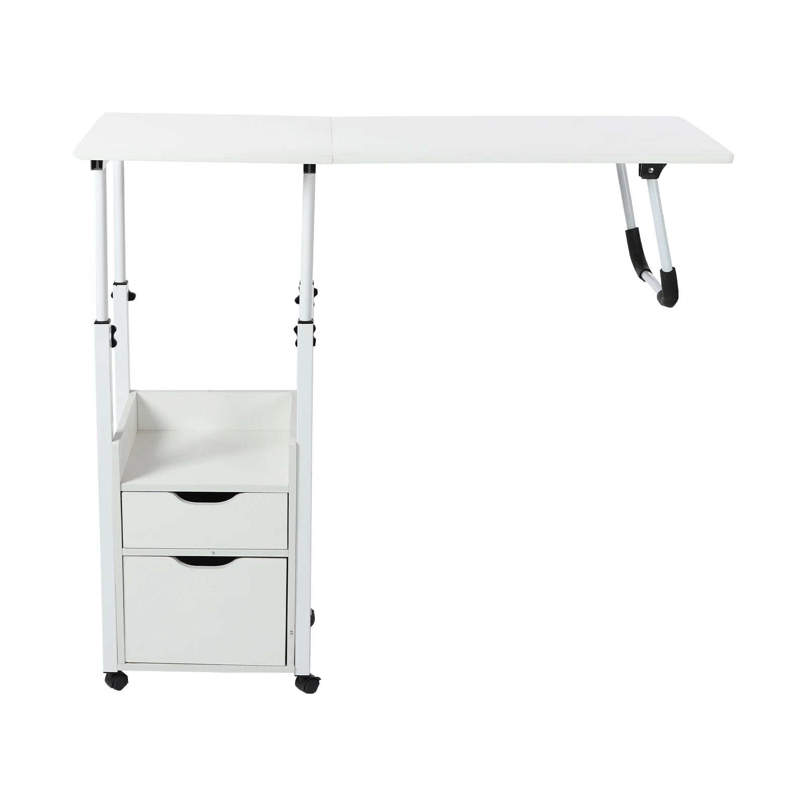 Movable Bedside Table Warp-Proof Overbed Desk, Height Adjustable EASY Cleaning Multi-Function Bed Table