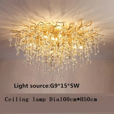 Nordic Luxury Gold LED Crystal Chandelier