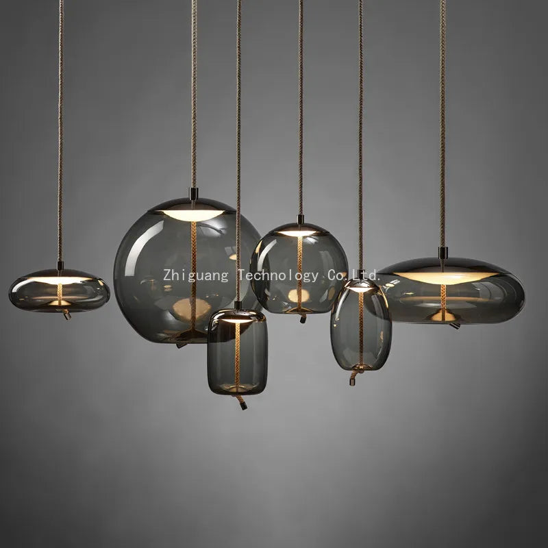 Nordic Style Designer Postmodern Luxury Glass Single Head Pendant Lamp, Creative Art Bar Dining Lighting Fixture