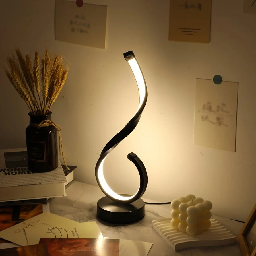 A Modern Twisting Table Lamp,