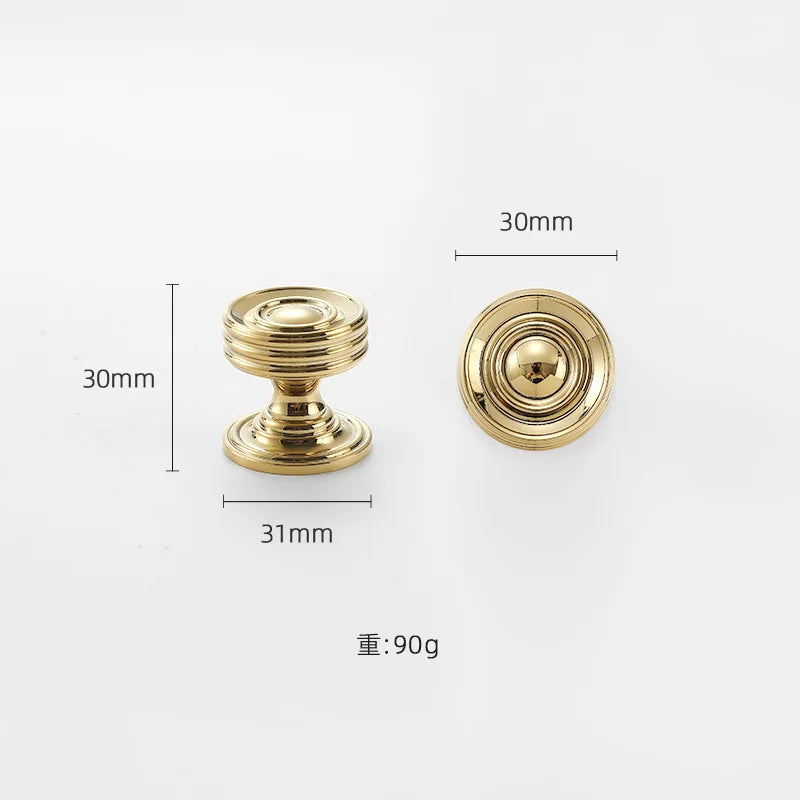 Bright Gold Luxury Solid Brass Handles for Cabinets and Drawers
