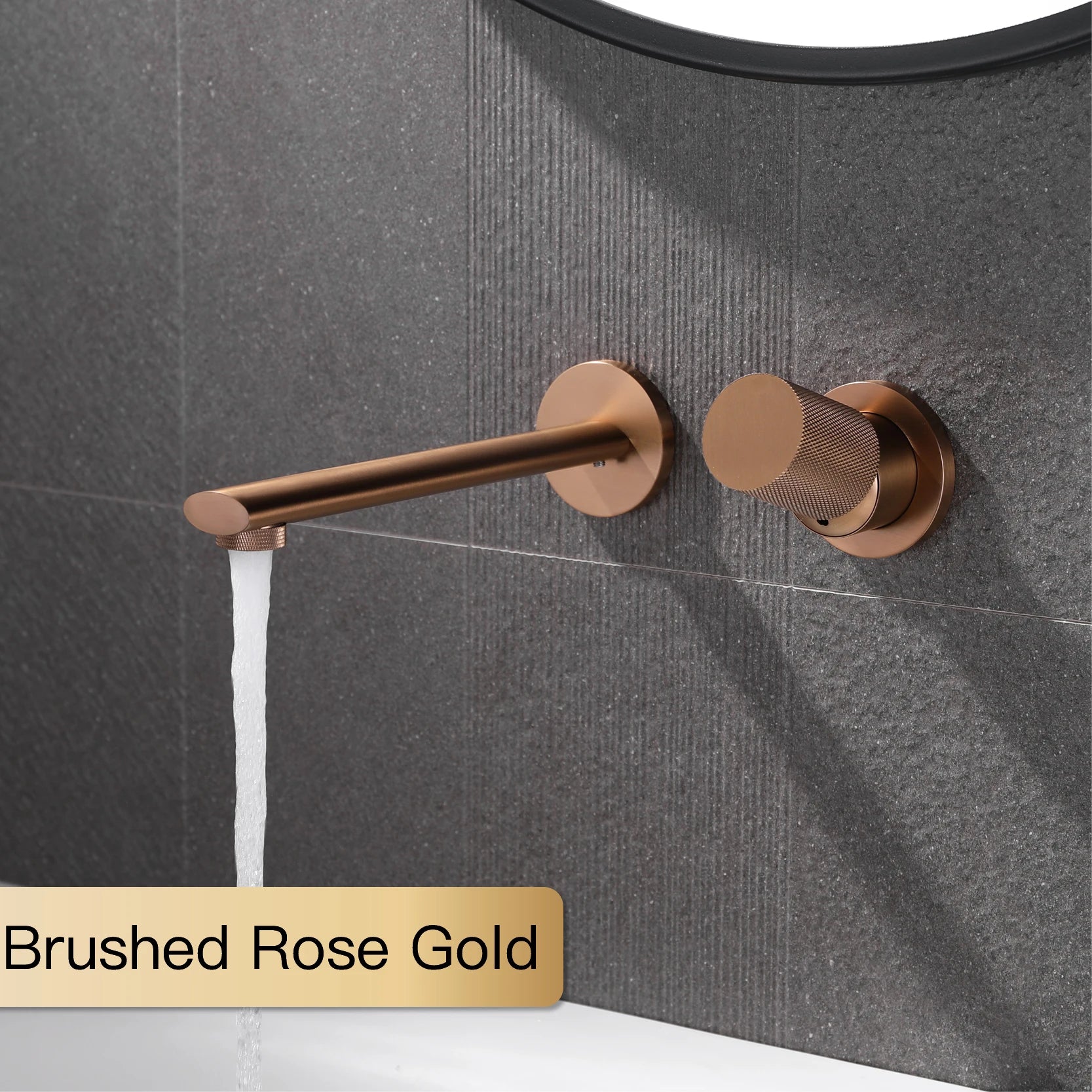 Luxury Brass Wall Mounted Bathroom Faucet with Single Handle and 2-Hole Modern Design, Six Finishes.