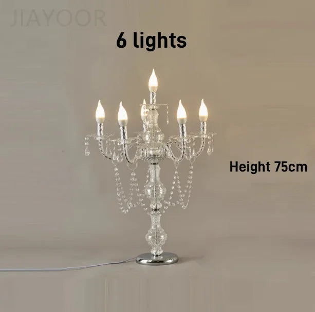 Luxury Wrought Iron & Crystal Candle Floor Lamp