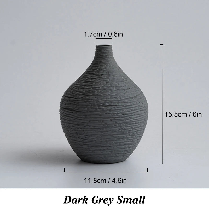 Simple Ceramic Vase Decoration for Home, Nordic Luxury Narrow Mouth Flower Pot