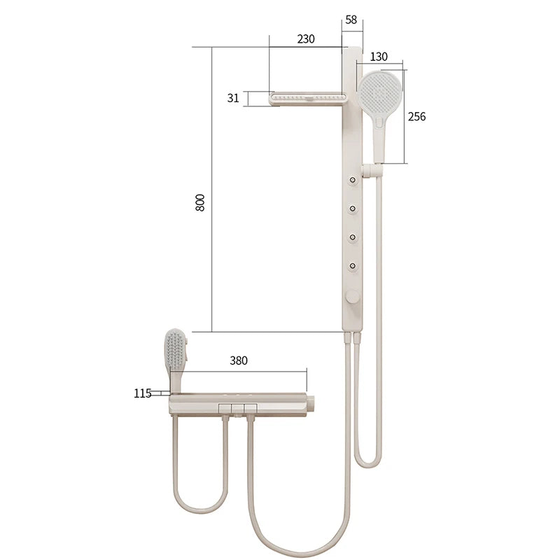 Gun Grey Bathroom Shower System Set Multifunction Shoulder Waist Spouts Split Shower Household Simplicity Pressurized Shower Set