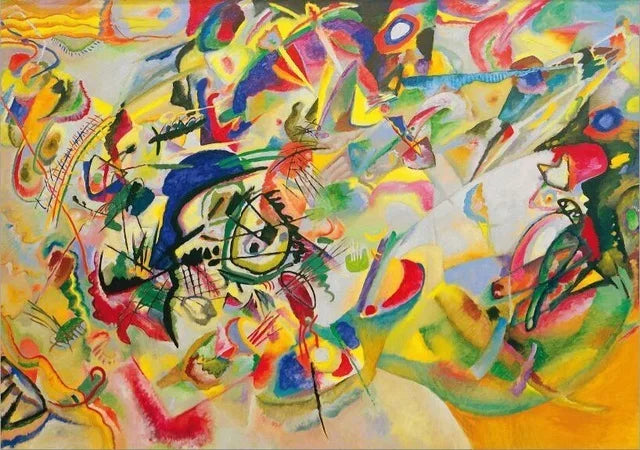 Vintage Wassily Kandinsky Canvas Painting, Transverse Line Reproduction