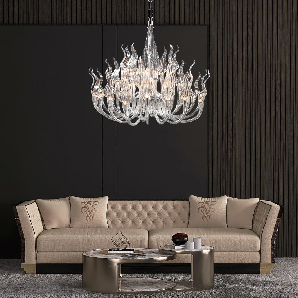 Arabella Crystal Ceiling Chandelier Clear Glass Crystal Pendant Chandelier For Dining Living Room Bedroom Hanging Chandeliers