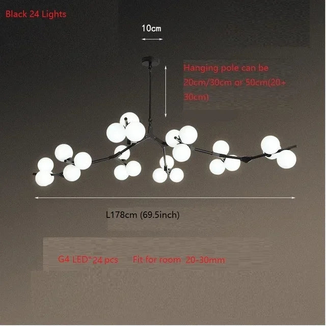Nordic New Molecular Glass Ball Chandelier