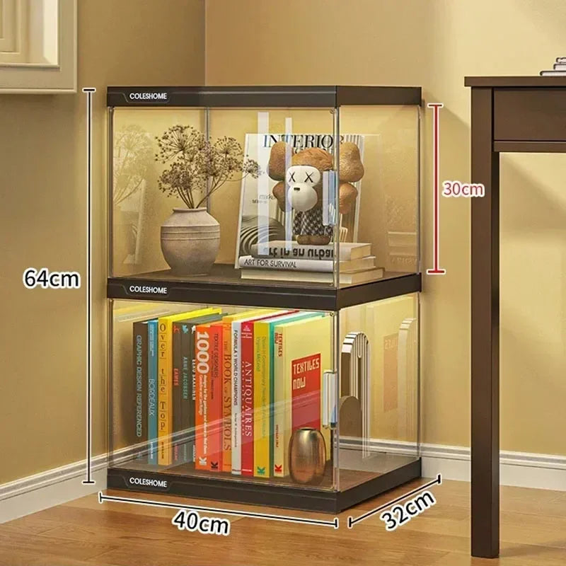Nordic Living Room Display Cabinet Bookshelf Storage Organizer With Lights
