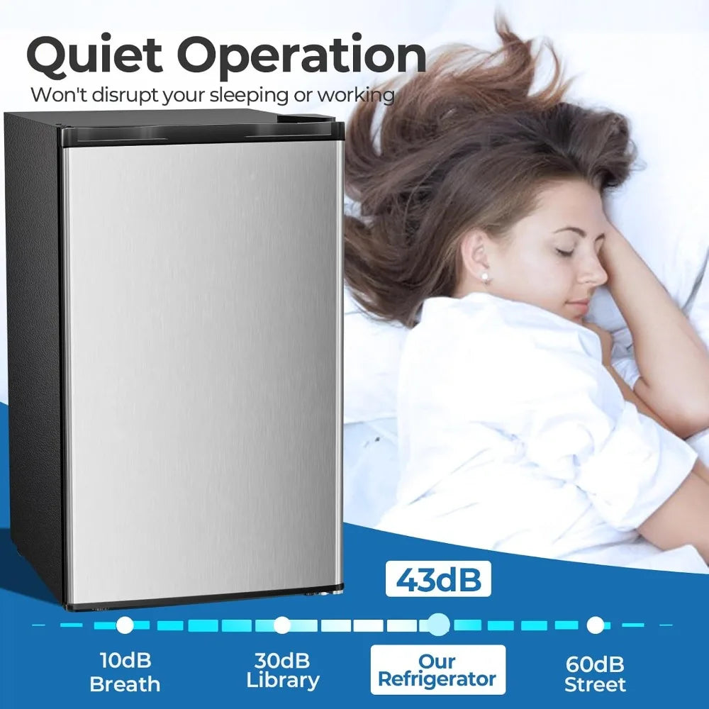 US Shipped  3.2 Cu.ft Mini Fridge with Freezer Compact Single Door
