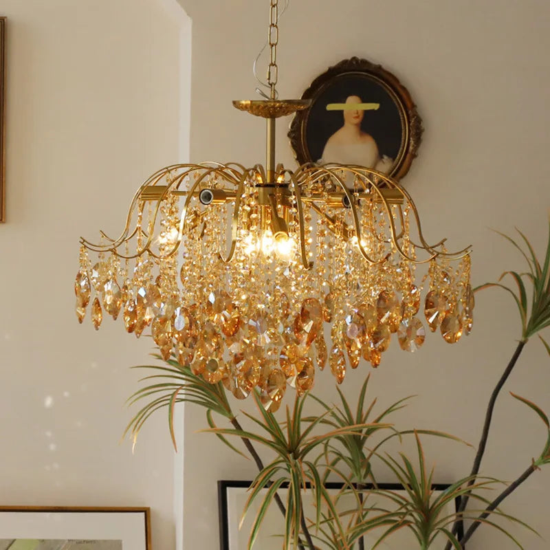 Luxury French Crystal Ceiling Pendant LED Lamp  Chandeliers