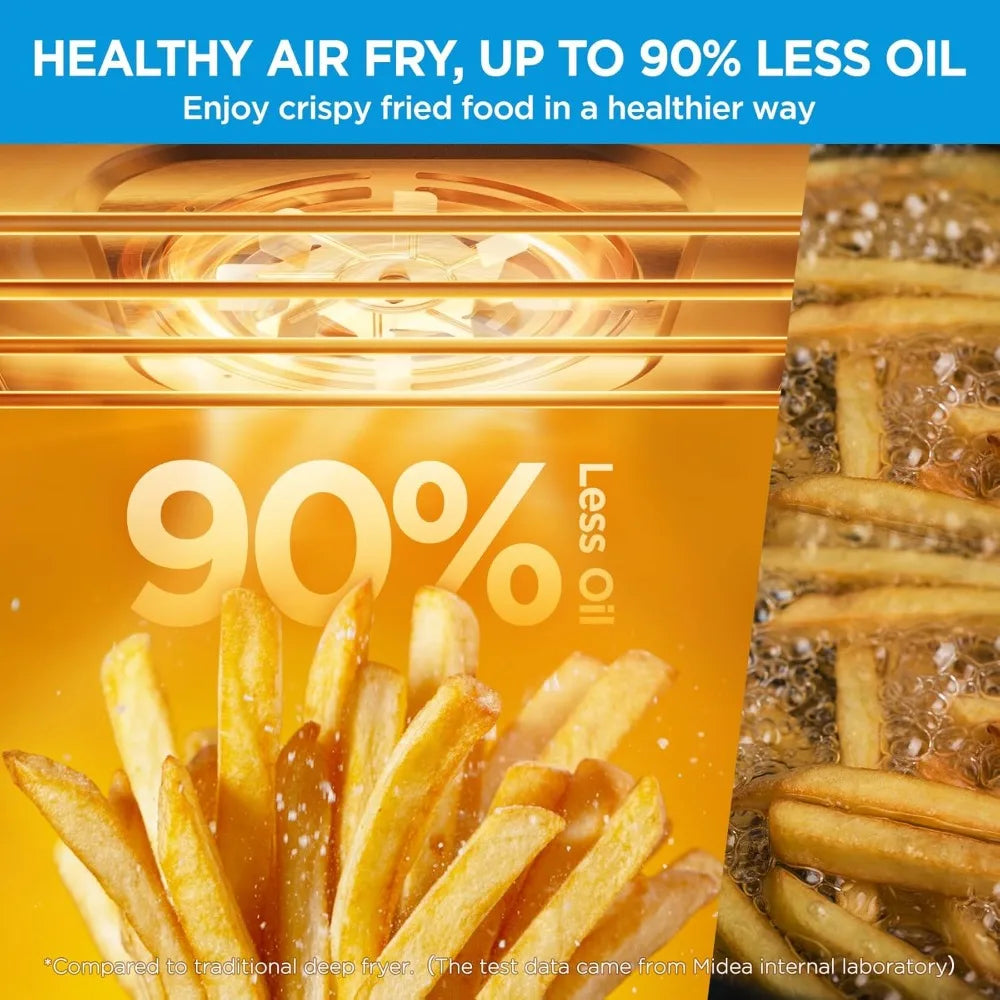 Large Capacity 26.4 QT French Door Toaster Oven Air Fryer Combo 10-in-1 Countertop Oven Faster Cooking Less Oil Stainless
