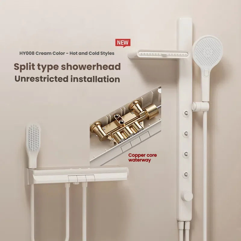 Gun Grey Bathroom Shower System Set Multifunction Shoulder Waist Spouts Split Shower Household Simplicity Pressurized Shower Set