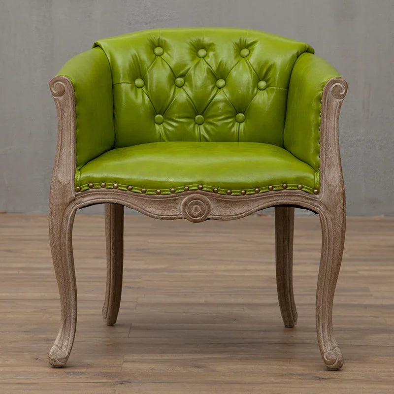 Leisure Sofa Chair, Solid Wood Antique Dining Chair, European Hotel Dining Chair, Living Room Leisure Sofa Chair
