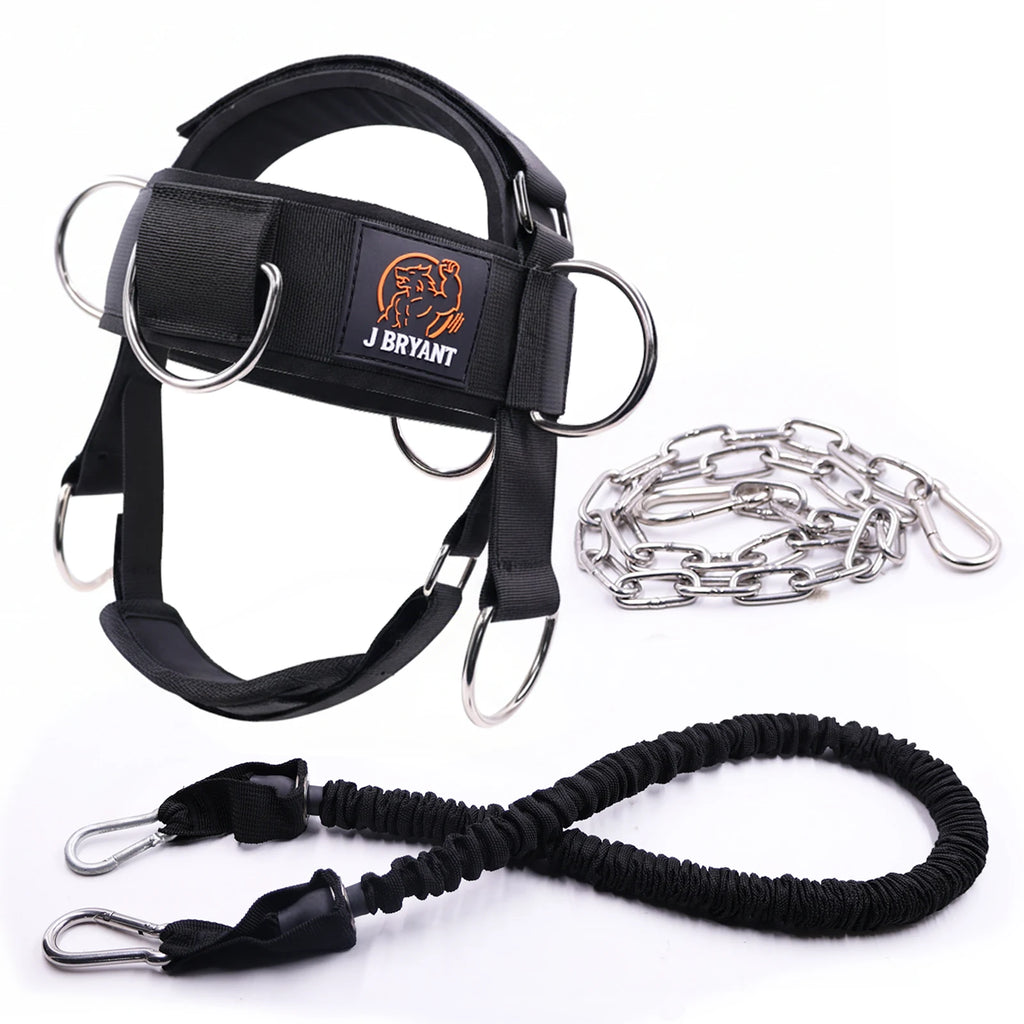 Adjustable Neck Harness for Resistance Bands & Weightlifting Multi-Directional Neck Training,