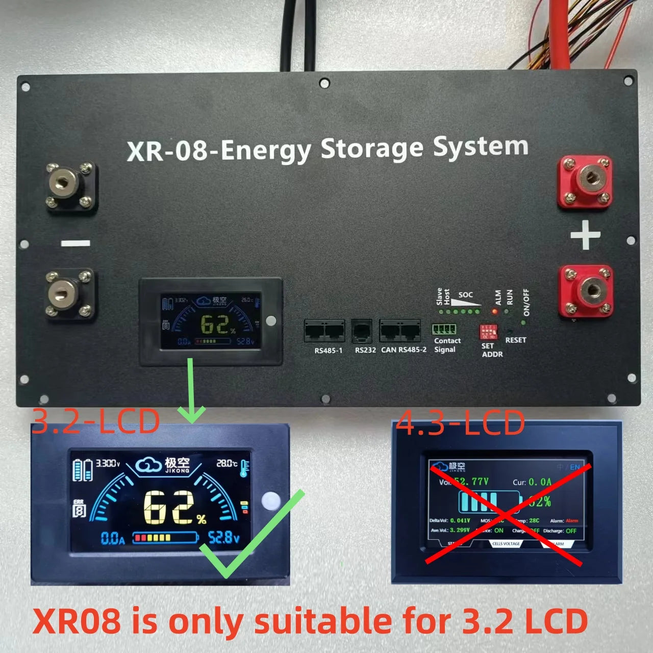 JK BMS-3.2 LCD XR08- 48V280AH Power Box LiFePO4 Battery Case Solar Home Energy Storage 16S 51.2v DIY Kit For EVE CATL 280 310AH