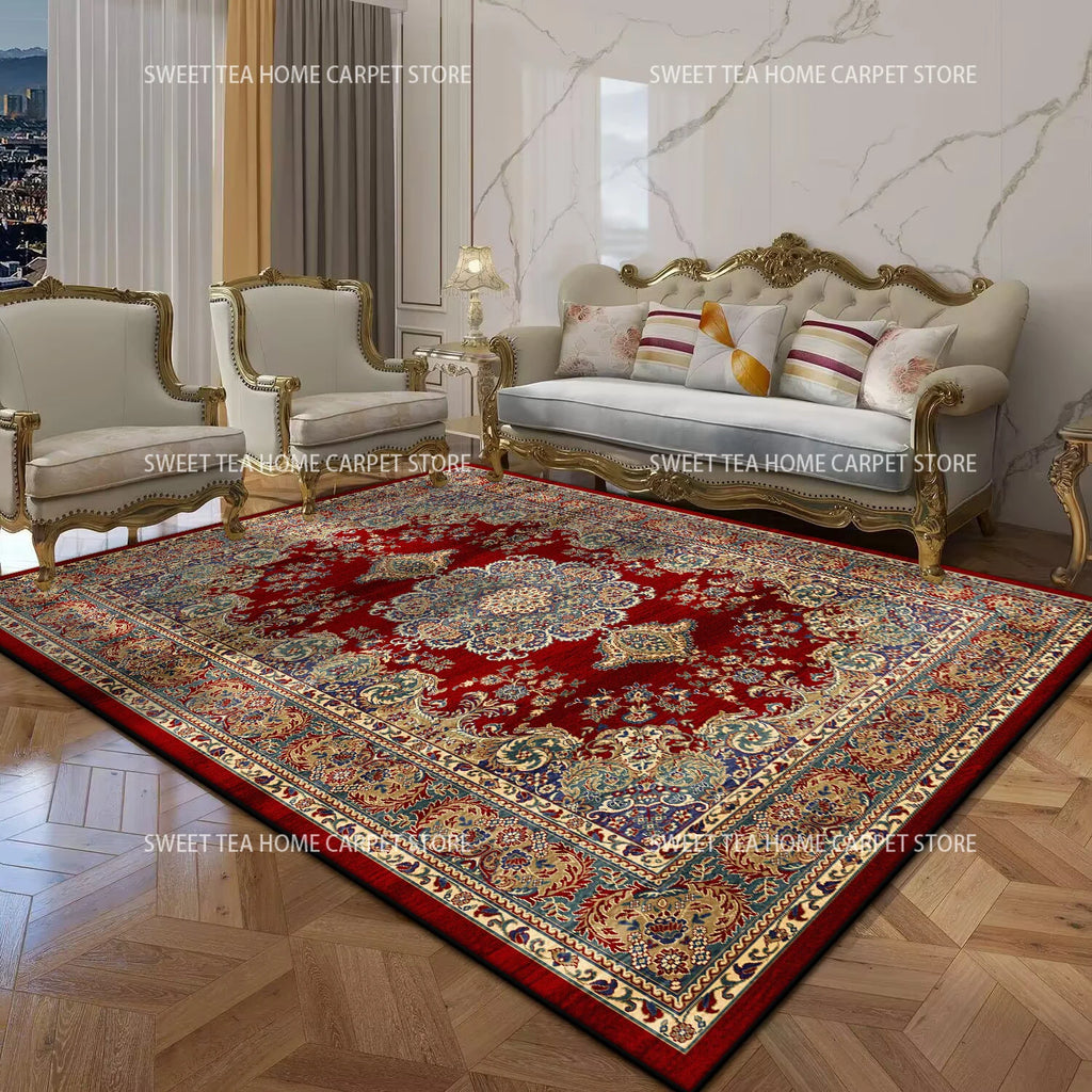 Persian Luxury Red Carpet Living Room Large Size Rug Non-slip Coffee Tables Mat Home Decoration Bedroom Lounge Rug Tapis Salon