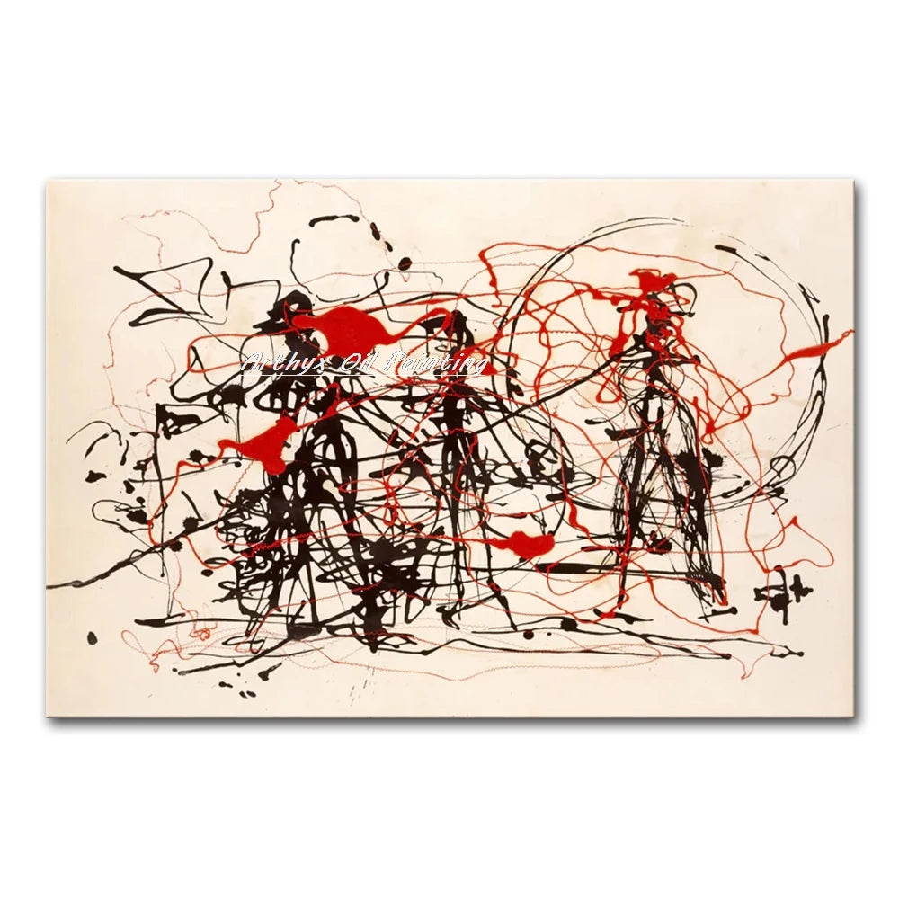 Arthyx,Hand Painted Copy Jackson Pollock Style Oil Painting on Canvas