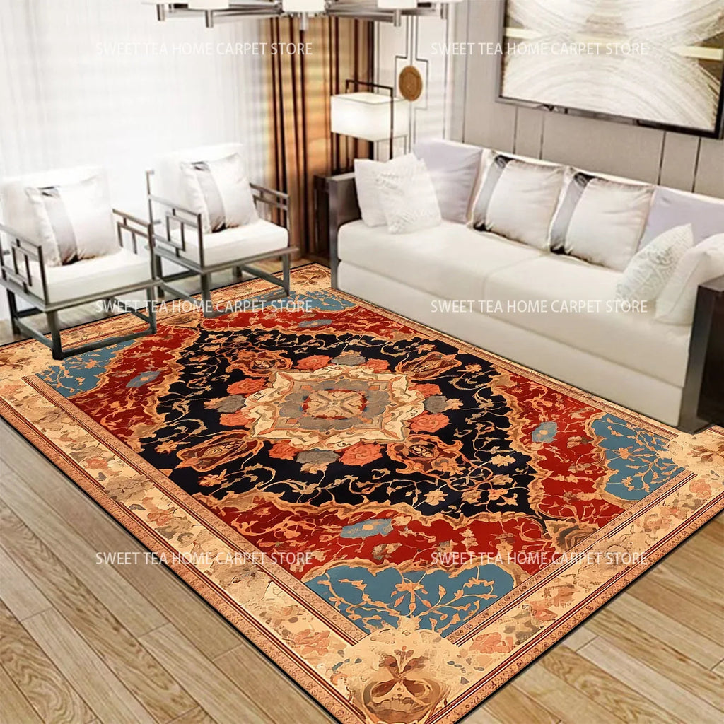 Persian Luxury Red Carpet Living Room Large Size Rug Non-slip Coffee Tables Mat Home Decoration Bedroom Lounge Rug Tapis Salon