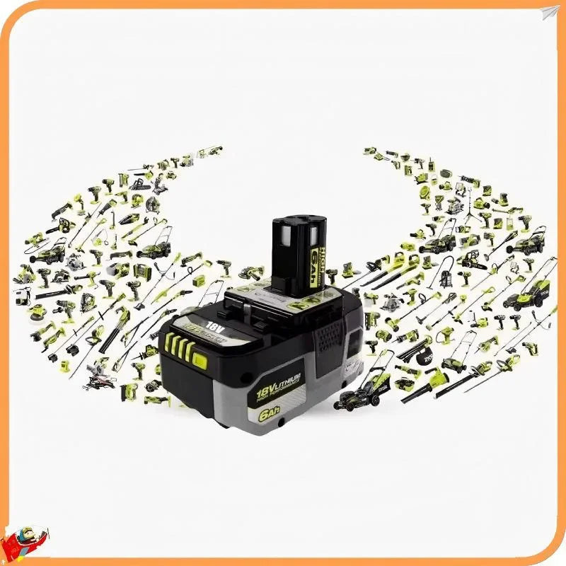 RYOBI 18V ONE+ 6.0Ah 8.0Ah Premium Lithium Rechargeable Battery, 2026 New Upgrade Shockproof Long Endurance Cordless Tool Battery