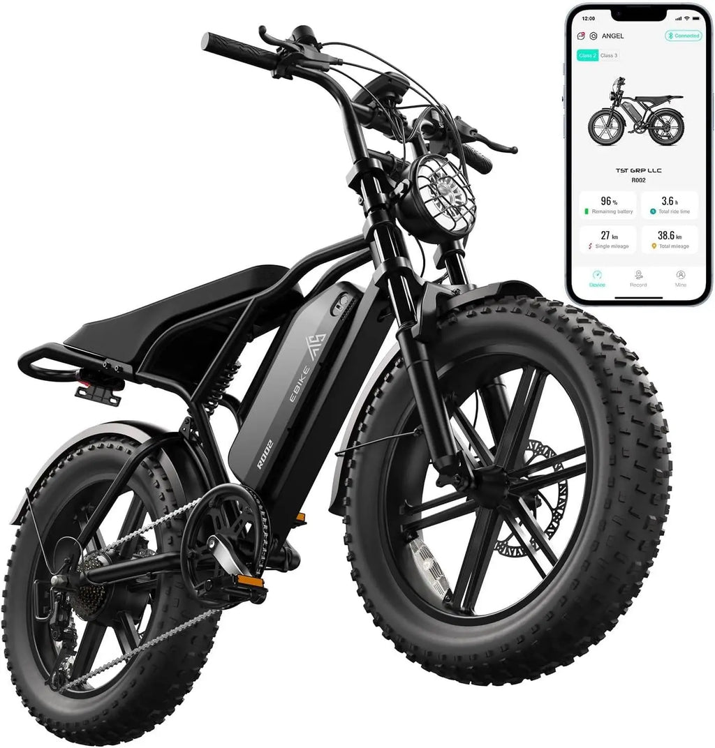 TST Electric Bike for Adults 1500W Peak 20" Fat Tire All-Terrain E-Bike 60 Miles Electric Dirt Bike - 48V 15 AH Battery,