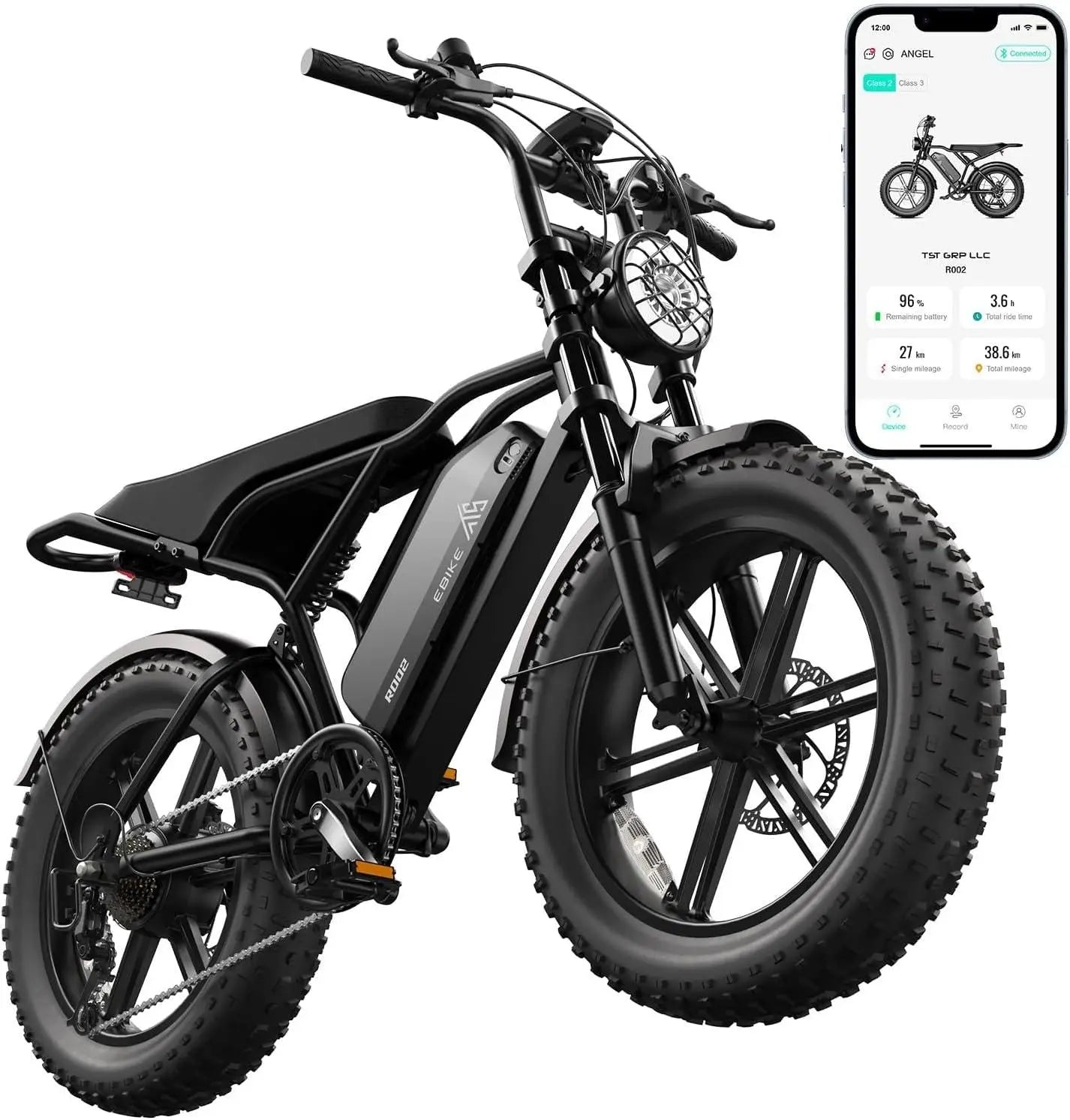 TST Electric Bike for Adults 1500W Peak 20" Fat Tire All-Terrain E-Bike 60 Miles Electric Dirt Bike - 48V 15 AH Battery,