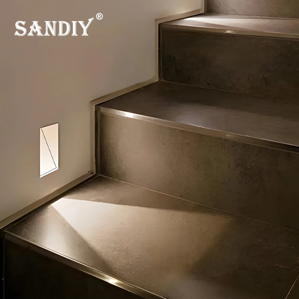SANDIY Sensor Recessed Motion Detect Frameless Stair Lighting