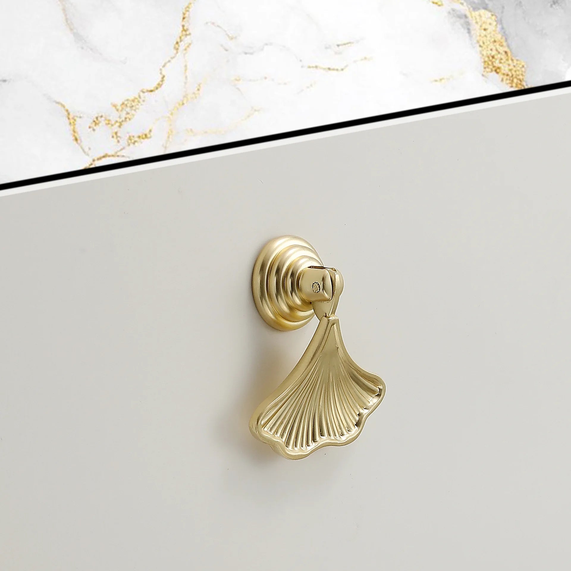 French-style Golden Wardrobe Door Handle Copper-finish, Single-hole Drawer Knob,
