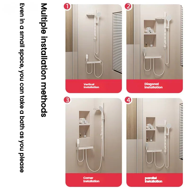 Gun Grey Bathroom Shower System Set Multifunction Shoulder Waist Spouts Split Shower Household Simplicity Pressurized Shower Set