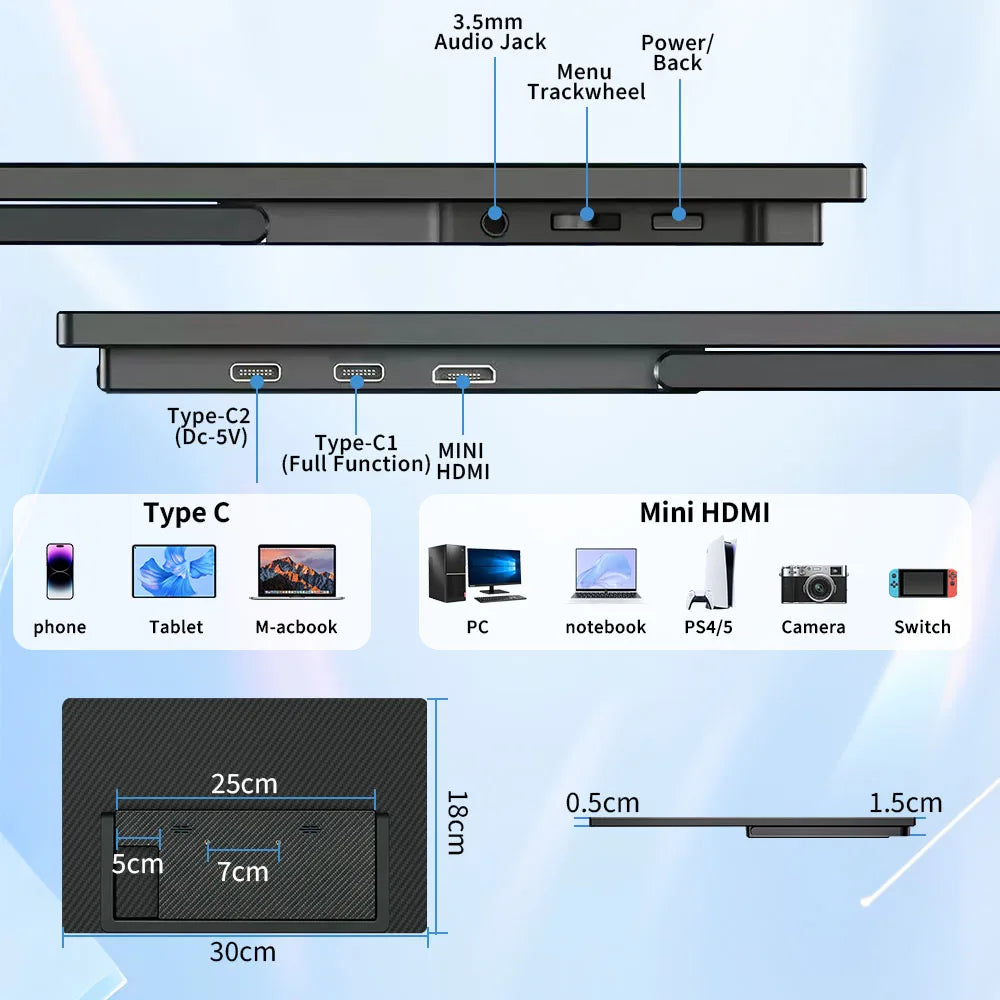 MAFNKOU 13.3'' Portable Second Monitor Screen