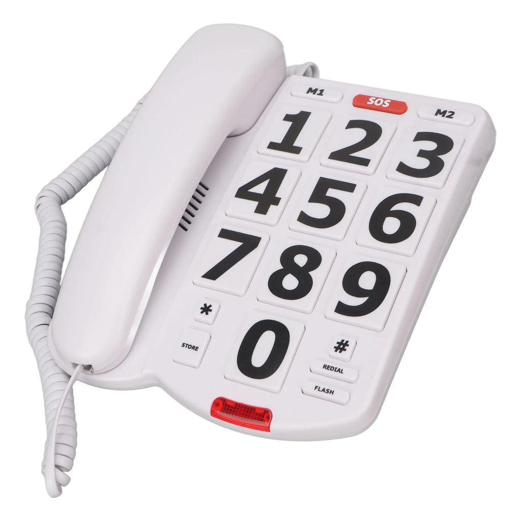 Big Button Phone Simple  Adjustable Volume Home Landline Phones for Seniors White Large Button Landline Phone
