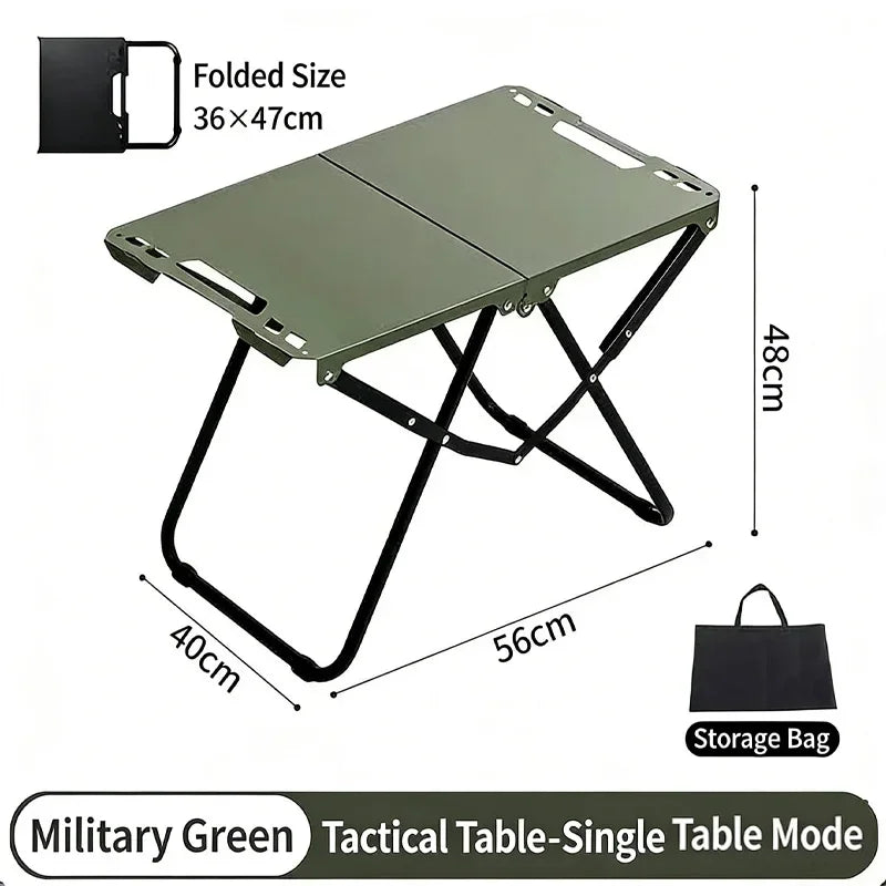 Portable Folding Stainless Steel Camping Table,