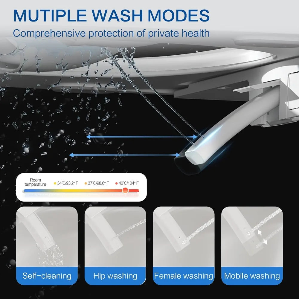 Modern Electric Smart Toilet With Built-In Bidet,Auto Open&Close Lid,Heated Seat,Dual Auto Flush & Foot Sensor, Custom