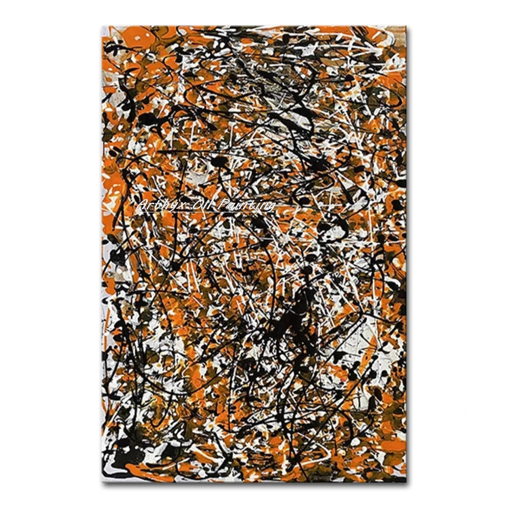 Arthyx,Hand Painted Copy Jackson Pollock Style Oil Painting on Canvas