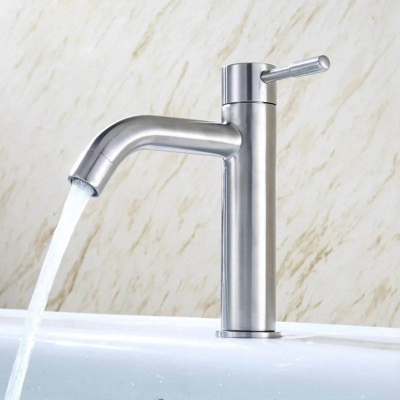 1/2Inch 304Stainless Steel Single Bathroom Basin Faucet