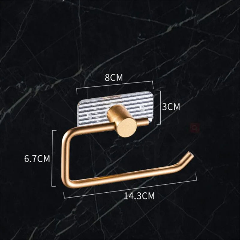 Metal Bathroom Accessories Toilet Paper Holder Organizer Wall Mount WC Phone Holder Towel Roll Shelf Dyson Airwrap Tocadores