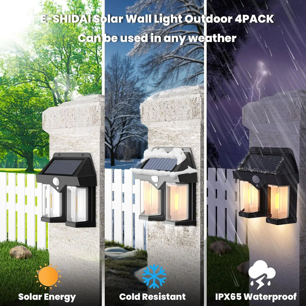 Solar Wall Lamp Outdoor 1/2 PCS Motion Sensor 3 Modes