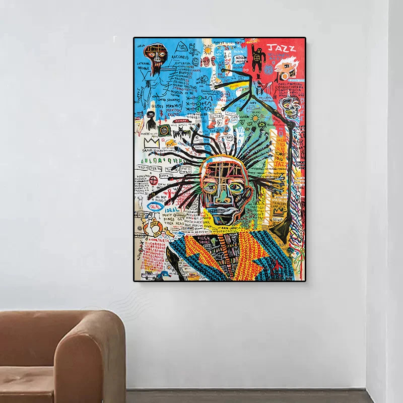 Graffiti Artist Jean Michel Abstract Canvas Art Poster and Print Canvas Paintings