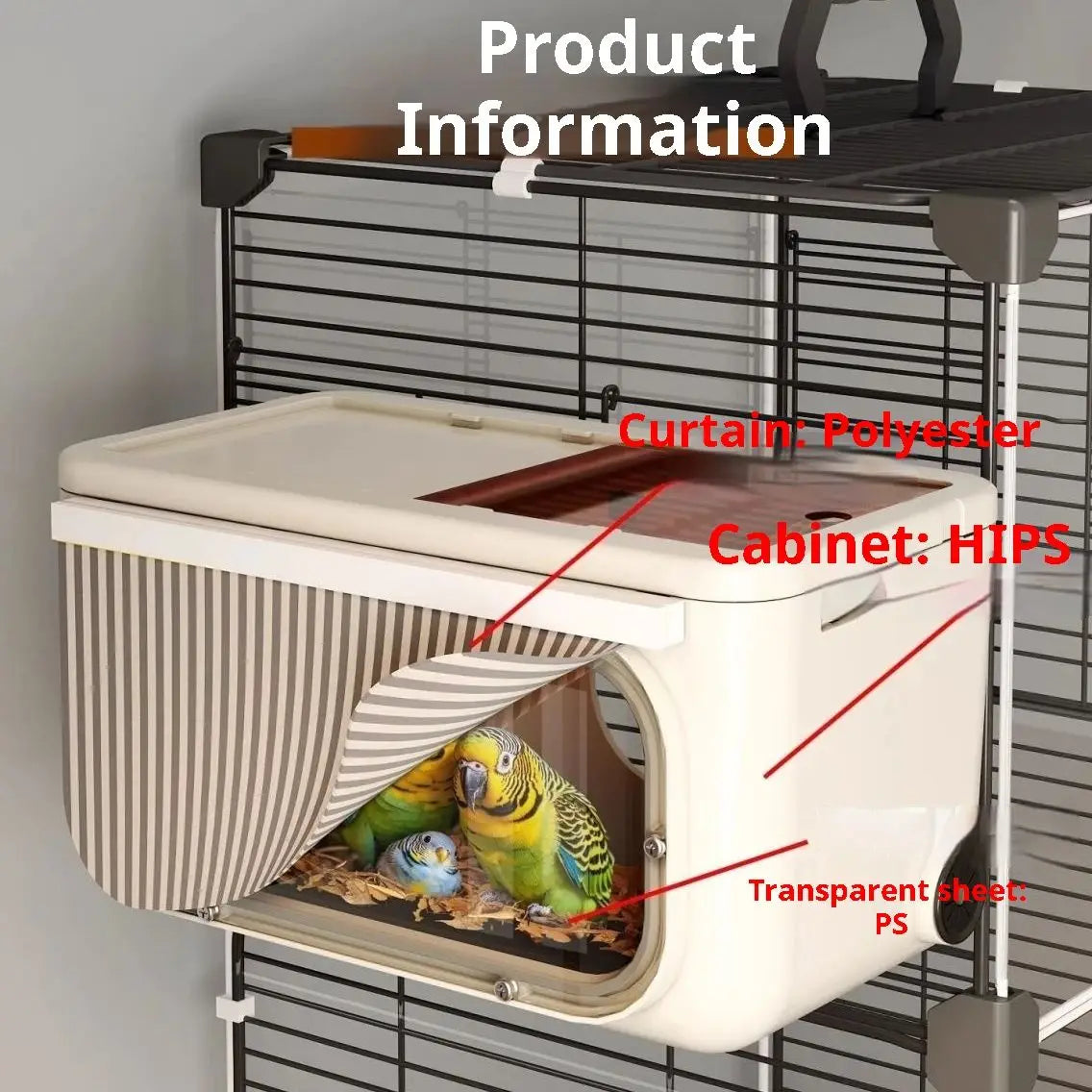 Transparent Bird Nest Breeding Box Cage, Parakeet Nesting Box, Acrylic Parrot Breeding House