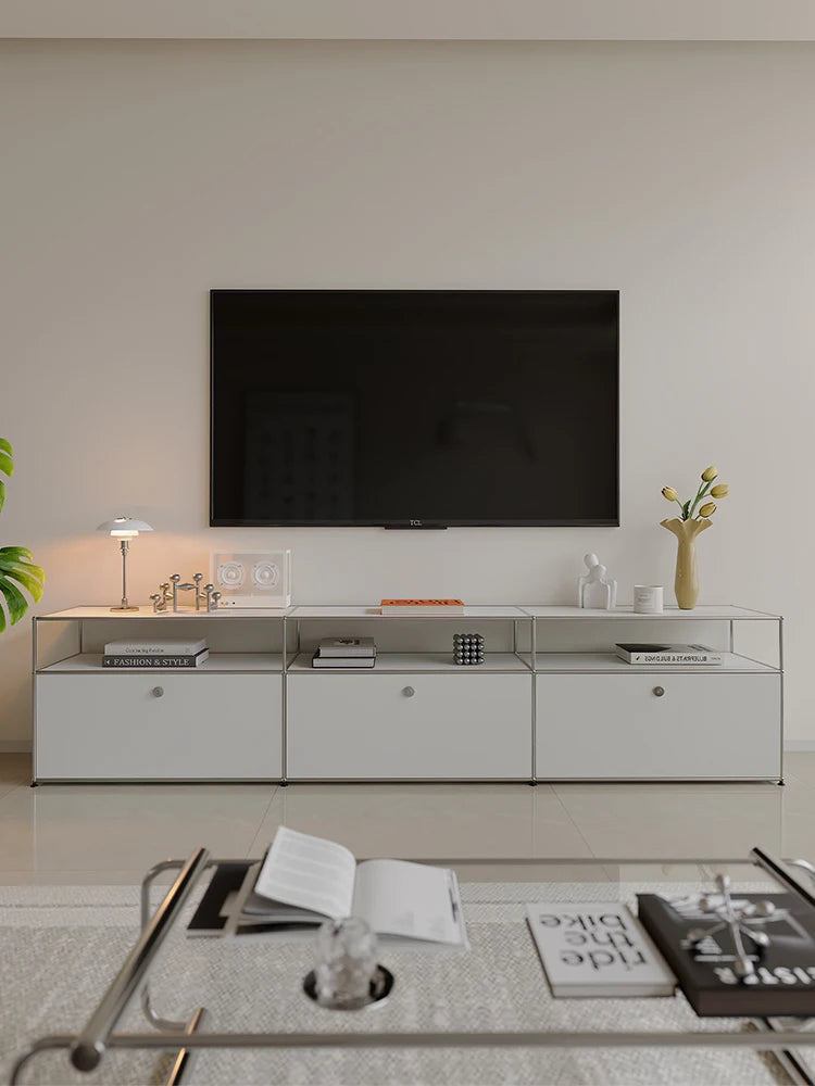 TV Stand Storage Cabinets, Corner Cabinet, Metal Storage Display Cabinet