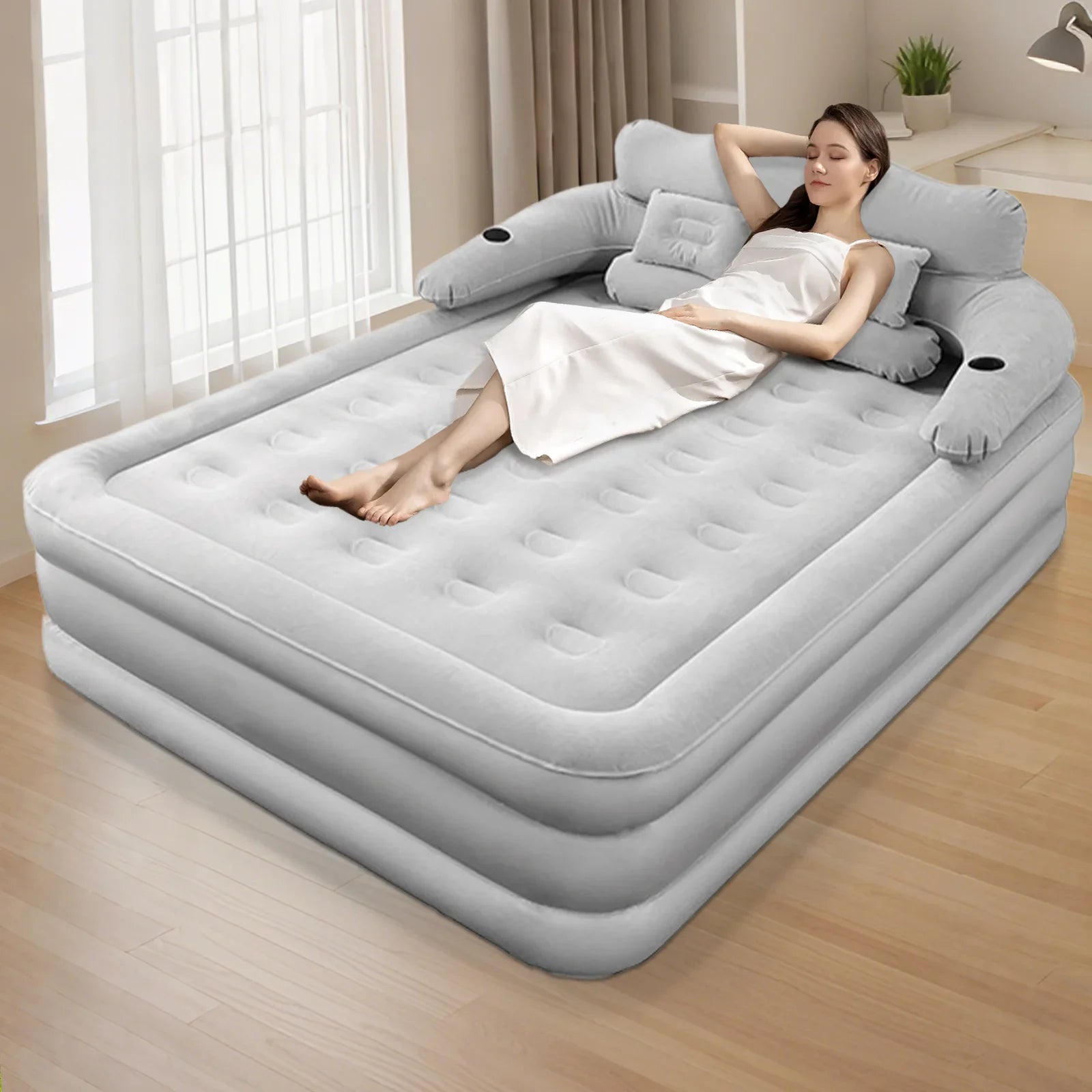 2 Person Built-In Pump Automatic Inflatable Camping Mattress